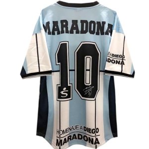 Maillot Argentine NO.10 Maradona Domicile Retro 2001 Bleu