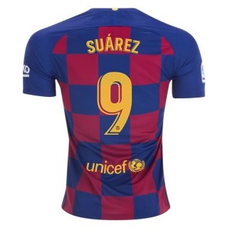 Maillot Barcelona NO.9 Suarez Domicile 2019 2020 Bleu Rouge