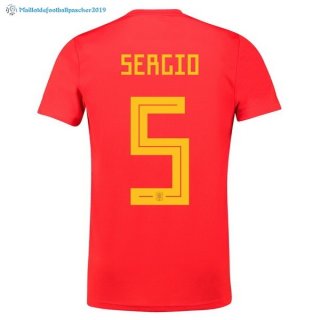 Maillot Espagne Domicile Sergio 2018 Rouge Maillot Espagne Domicile Sergio 2018 Rouge
