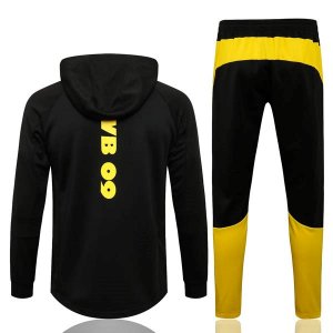 Sweat Shirt Capuche Ensemble Complet Borussia Dortmund 2022 2023 Noir Jaune