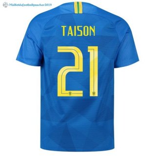 Maillot Brésil Exterieur Taison 2018 Bleu