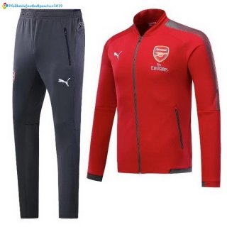 Survetement Arsenal 2017 2018 Rouge Gris