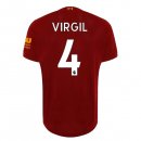 Maillot Liverpool NO.4 Virgil Domicile 2019 2020 Rouge