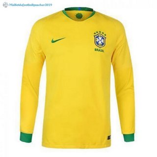 Maillot Brésil Domicile ML 2018 Jaune Maillot Brésil Domicile ML 2018 Jaune