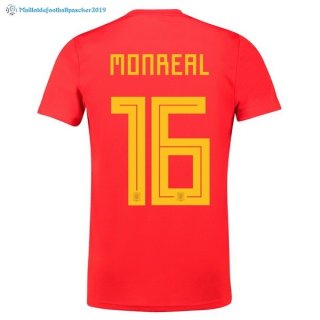 Maillot Espagne Domicile Monreal 2018 Rouge