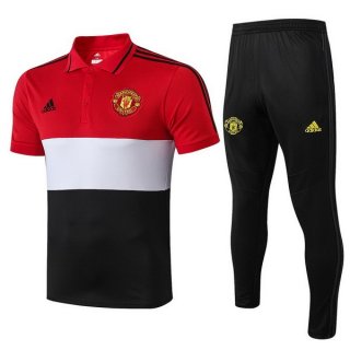 Polo Manchester United Ensemble Complet 2019 2020 Rouge Blanc Noir