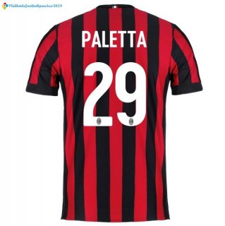 Maillot Milan Domicile Paletta 2017 2018