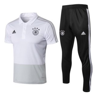 Polo Allemagne Ensemble Complet 2018 Gris Blanc