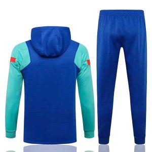 Sweat Shirt Capuche Barcelona 2022 Bleu Vert