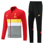 Survetement Liverpool 2021 2022 Rouge Jaune Gris