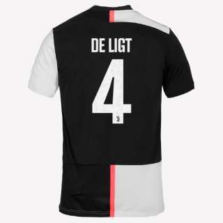 Maillot Juventus NO.4 De Ligt Domicile 2019 2020 Blanc Noir Maillot Juventus NO.4 De Ligt Domicile 2019 2020 Blanc Noir