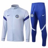 Survetement Chelsea 2020 2021 Gris Clair Bleu