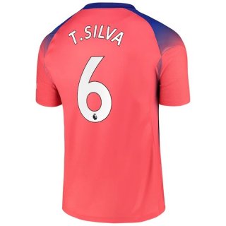 Maillot Chelsea NO.6 T. Silva Third 2020 2021 Orange Maillot Chelsea NO.6 T. Silva Third 2020 2021 Orange
