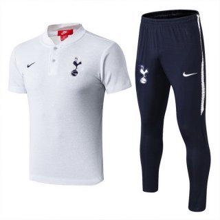 Polo Ensemble Complet Tottenham Hotspur 2018 2019 Blanc Bleu