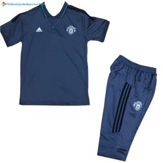 Polo Manchester United Ensemble Complet 2017 2018 Bleu Polo Manchester United Ensemble Complet 2017 2018 Bleu