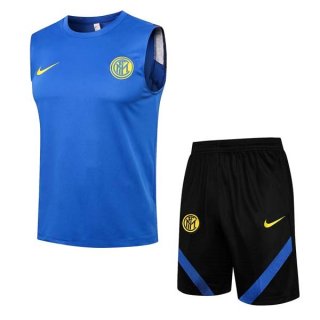 Maillot Inter Milan Sans Manches Ensemble Complet 2022 Bleu