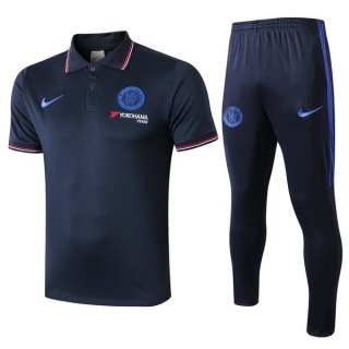 Polo Ensemble Complet Chelsea 2019 2020 Bleu Marine