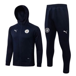 Sweat Shirt Capuche Ensemble Complet Manchester City 2022 2023 Bleu Oscuro