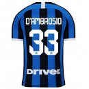 Maillot Inter Milan NO.33 D'Ambrosio Domicile 2019 2020 Bleu