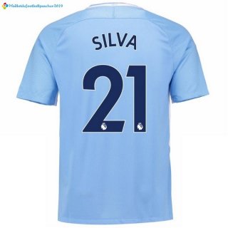 Maillot Manchester City Domicile Silva 2017 2018 Maillot Manchester City Domicile Silva 2017 2018