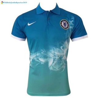 Polo Chelsea 2017 2018 Bleu Vert Polo Chelsea 2017 2018 Bleu Vert