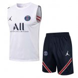 Maillot Paris Saint Germain Sans Manches Ensemble Complet 2022 Blanc