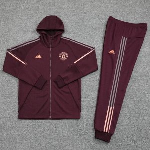 Sweat Shirt Capuche Manchester United 2020 2021 Bordeaux