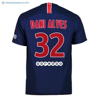 Maillot Paris Saint Germain Domicile Dani Alves 2018 2019 Bleu