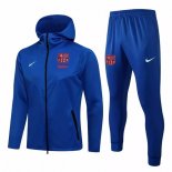 Sweat Shirt Capuche Barcelona 2021 2022 Bleu