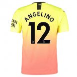 Maillot Manchester City NO.12 Angelino Third 2019 2020 Orange