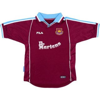 Thailande Maillot West Ham United FILA Replica Domicile Retro 1999 2000 Rouge