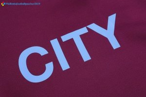 Survetement Manchester City 2017 2018 Rouge Marine Noir