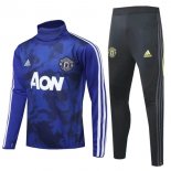 Survetement Manchester United 2019 2020 Bleu Noir Blanc