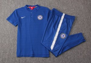 Polo Ensemble Complet Chelsea 2018 2019 Bleu Blanc