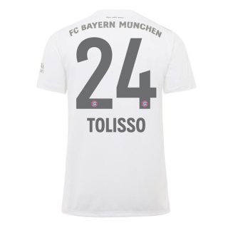 Maillot Bayern Munich NO.24 Tolisso Exterieur 2019 2020 Blanc Maillot Bayern Munich NO.24 Tolisso Exterieur 2019 2020 Blanc
