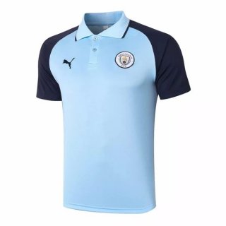 Polo Manchester City 2020 2021 Bleu Noir Polo Manchester City 2020 2021 Bleu Noir