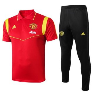 Polo Manchester United Ensemble Complet 2019 2020 Rouge Or Noir