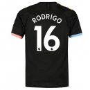 Maillot Manchester City NO.16 Rodrigo Exterieur 2019 2020 Noir