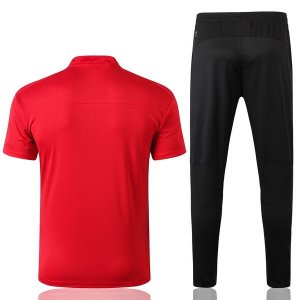 Polo Ensemble Complet AC Milan 2019 2020 Rouge Noir