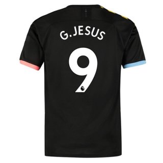 Maillot Manchester City NO.9 G.Jesus Exterieur 2019 2020 Noir