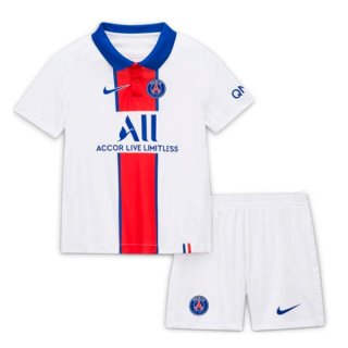 Maillot Paris Saint Germain Exterieur Enfant 2020 2021 Blanc