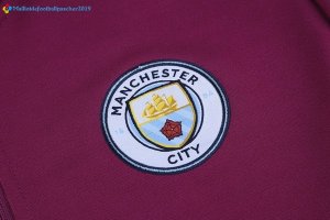 Survetement Manchester City 2017 2018 Rouge Marine Noir