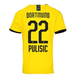 Thailande Maillot Borussia Dortmund NO.22 Pulisic Domicile 2019 2020 Jaune