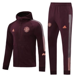 Sweat Shirt Capuche Manchester United 2020 2021 Bordeaux