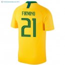 Maillot Brésil Domicile Firmino 2018 Jaune