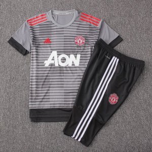 Maillot Entrainement Manchester United Ensemble Complet 2018 2019 Gris