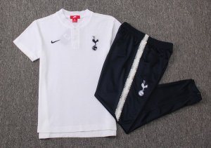 Polo Ensemble Complet Tottenham Hotspur 2018 2019 Blanc Bleu