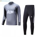 Survetement Manchester United 2017 2018 Gris Clair Noir