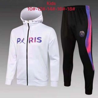 Enfant Sweat Shirt Capuche Paris Saint Germain 2022 Blanc Rose 1 Enfant Sweat Shirt Capuche Paris Saint Germain 2022 Blanc Rose 1