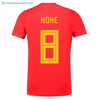 Maillot Espagne Domicile Koke 2018 Rouge Maillot Espagne Domicile Koke 2018 Rouge